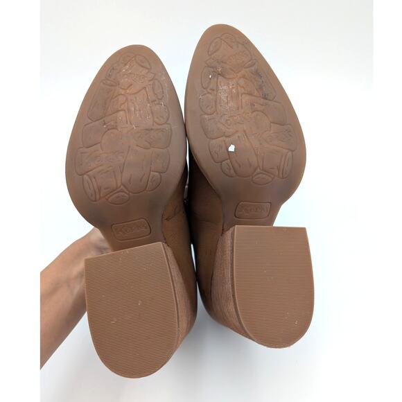 Korks Kayla Block Heel Asymmetric Pump Women's Slip-On Brown Size US7 EU38 - Picture 7 of 11